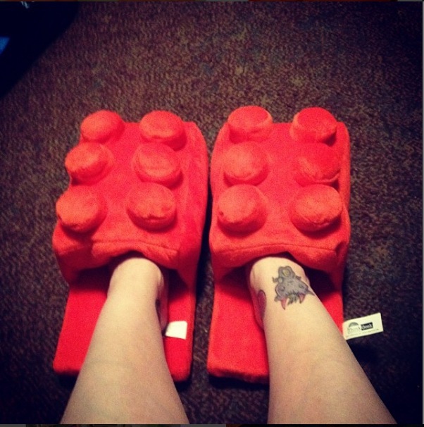 Building Blocks - Pantuflas Cálidas de Ladrillo para Mujer,